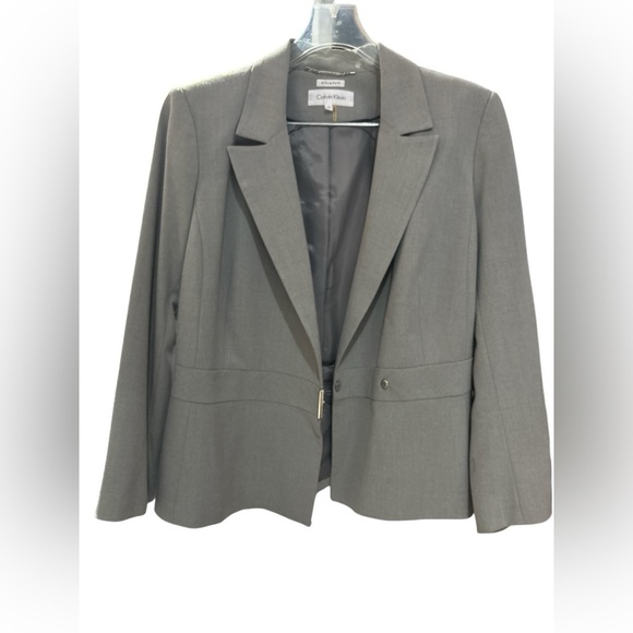Calvin Klein Gray Blazer Professional Suit Jacket 2Pc Set - Picture 1 of 4